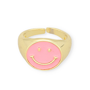 Anelli must-have smalto smiley oro-rosa