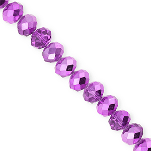 Perline sfaccettate 8x6mm rondella viola-effetto perlato