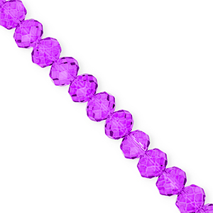 Perline sfaccettate 8x6mm rondella viola uva