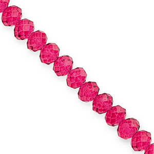 Perline sfaccettate 8x6mm rondella rosa ciliegia&nbsp;