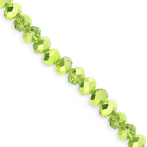 Perline sfaccettate 6x5mm rondella verde-effetto perlato