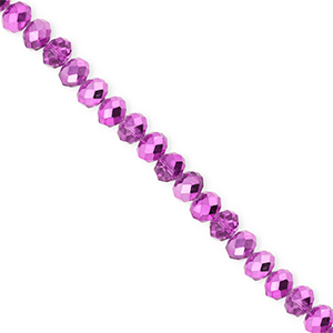 Perline sfaccettate 4x3mm rondella viola orchidea-effetto perlato