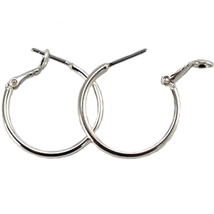Componenti di metallo DQ orecchini a cerchio 20mm argento