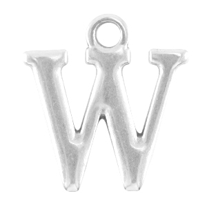 Ciondolo di metallo DQ a forma di lettera W argento antico (privo di nichel)