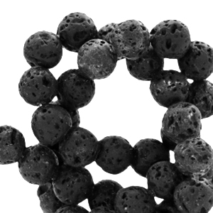Perline in pietra naturale 4 mm opaca nero lava