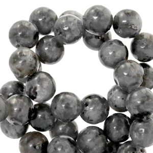 Perline in pietra naturale Labradorite 6mm nero antracite