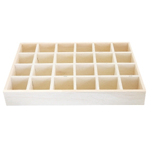 Espositore per bigiotteria di legno con 24 scomparti naturale (colore naturale di legno)