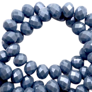 Perline sfaccettate 4x3mm rondella blu avio