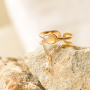 Eleganti anelli in acciaio inossidabile con pietra naturale