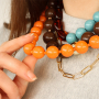 Collane colorate con perline in acrilico DQ rotonde
