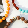 Collane colorate con perline in acrilico DQ rotonde