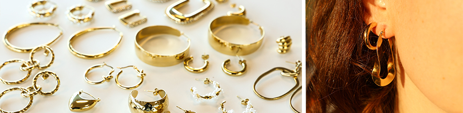 Nuovi: orecchini in acciaio inossidabile in oro e argento